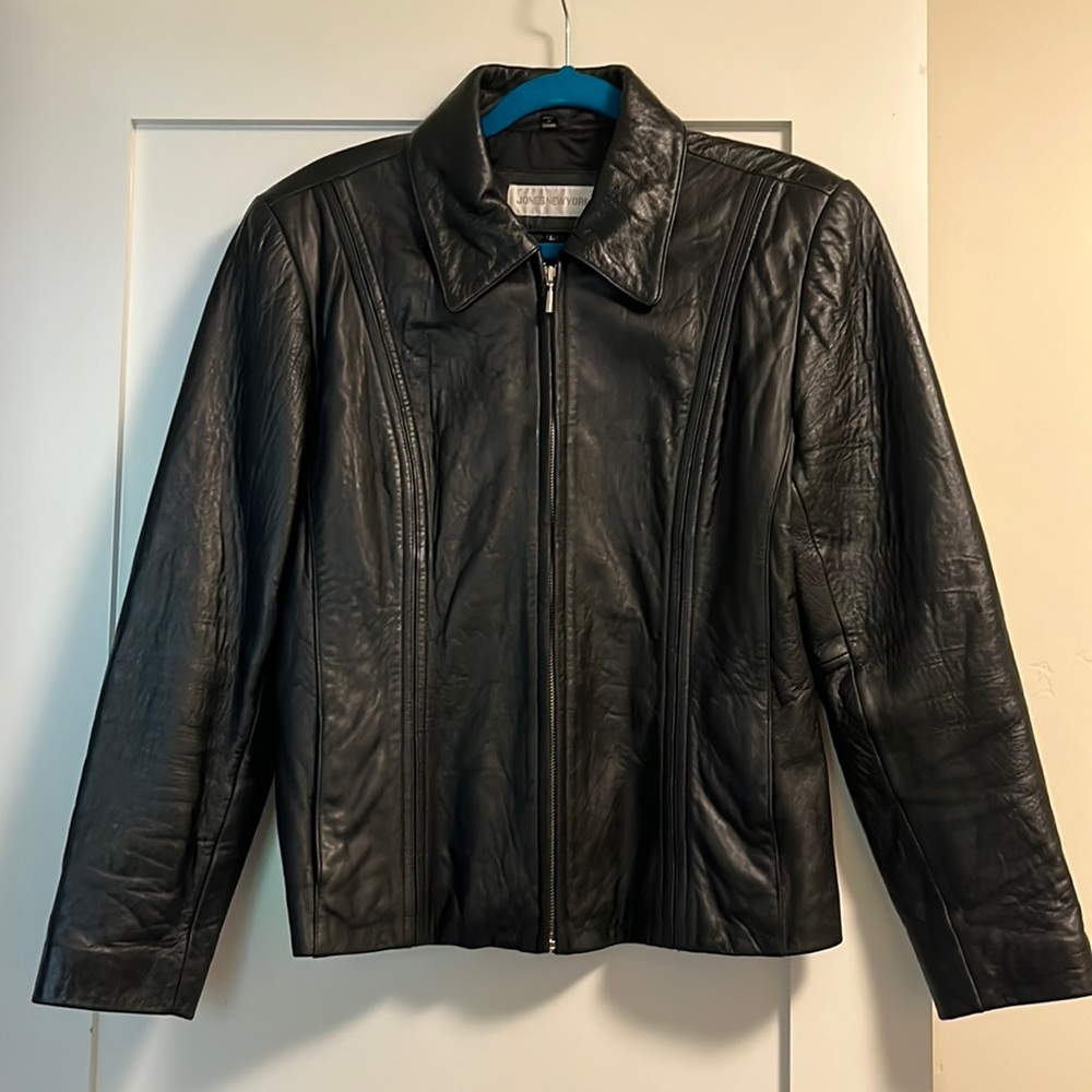 Jones New York Black Leather Jacket